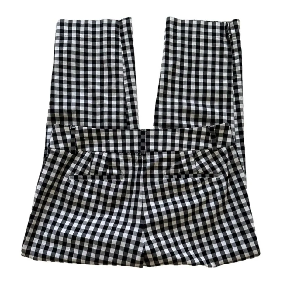 Ann Taylor Factory Ankle Pants Black White Gingham Curvy Fit Summer Pants Size 6 - Image 8
