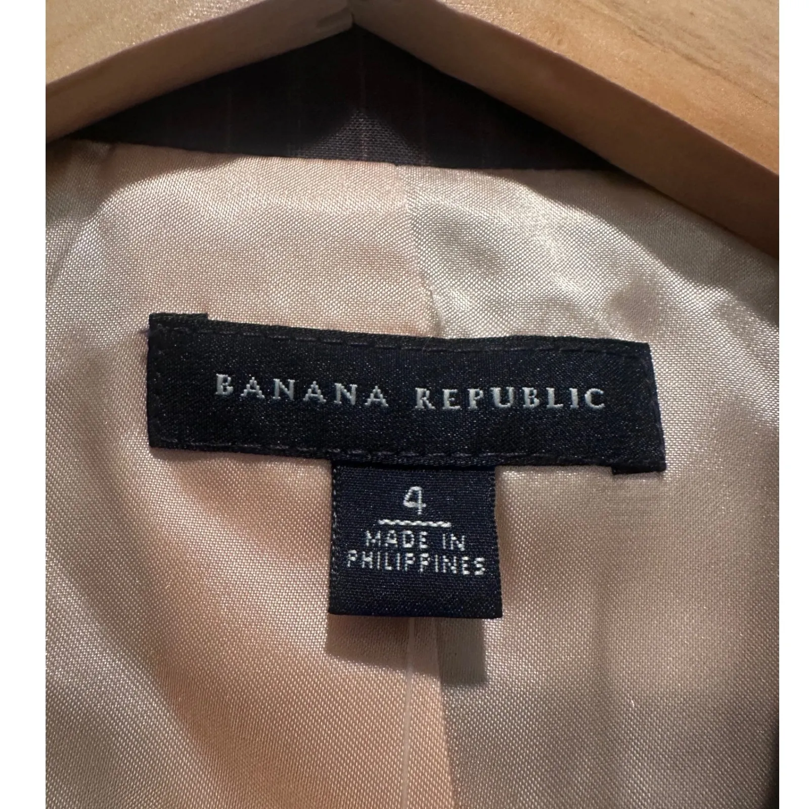 Banana Republic Gray Striped Wool Blazer Size 4 - Image 3