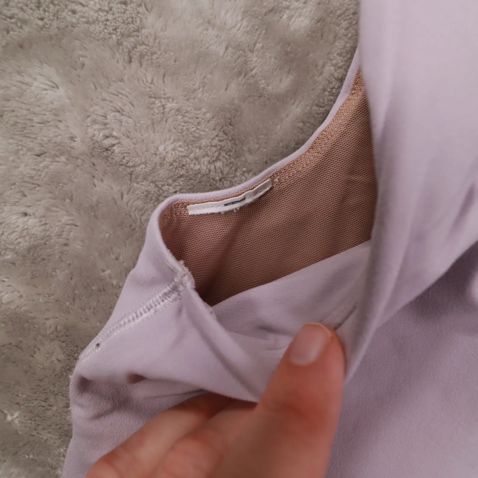 Athleta Sports Bra Conscious Lace Shasta Lavender Purple Crop Tank Top Medium - Image 7