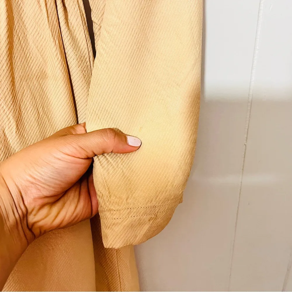 Tularosa Dress Tan Button Up Long Sleeve Maxi Dress Size S - Image 11