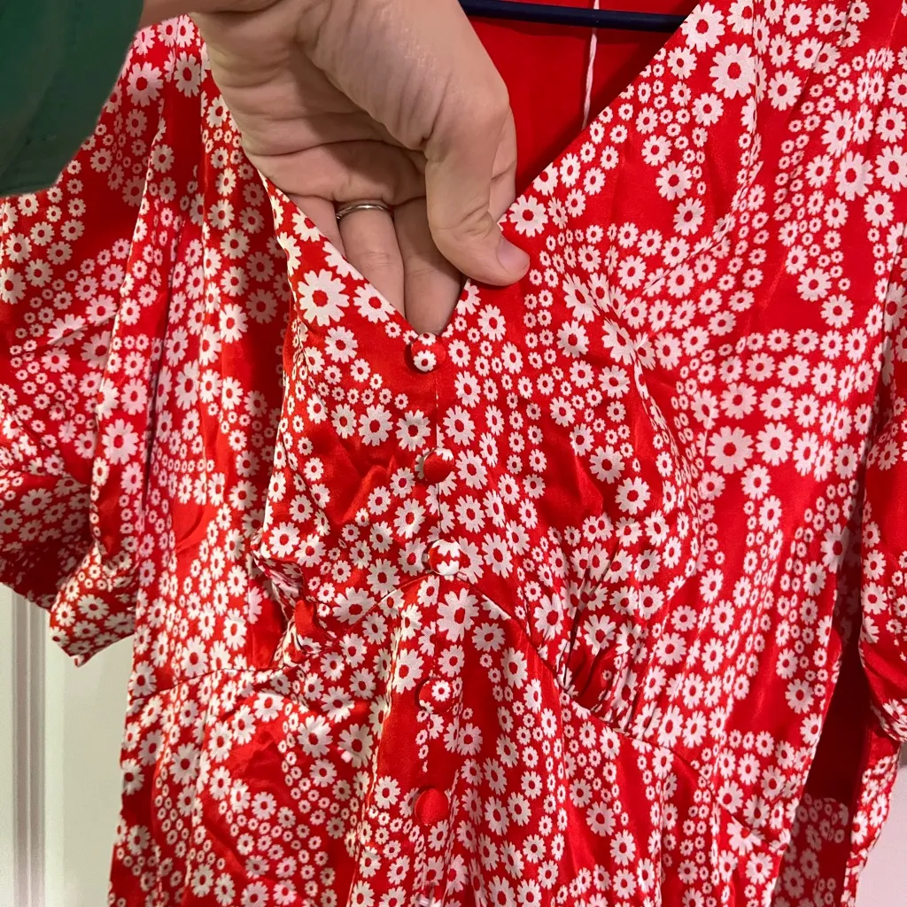 Boden NWT Red Satin Tea Dress - Image 8