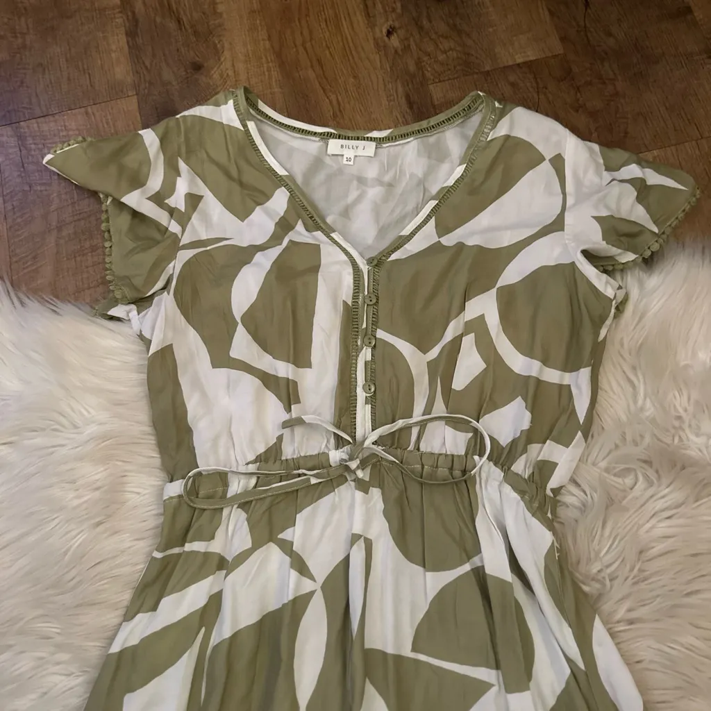 BILLY J Poppi Mini Dress In Sage Green Size 10 - Image 7