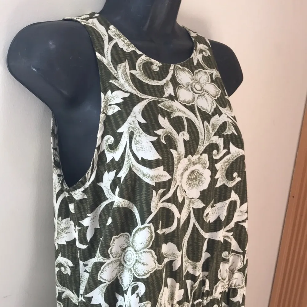 - Vintage paisley keyhole aline dress size 8 green Karen  m - Image 5