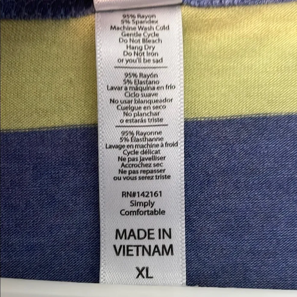 Striped Blue and Yellow Women's Top - Image 3