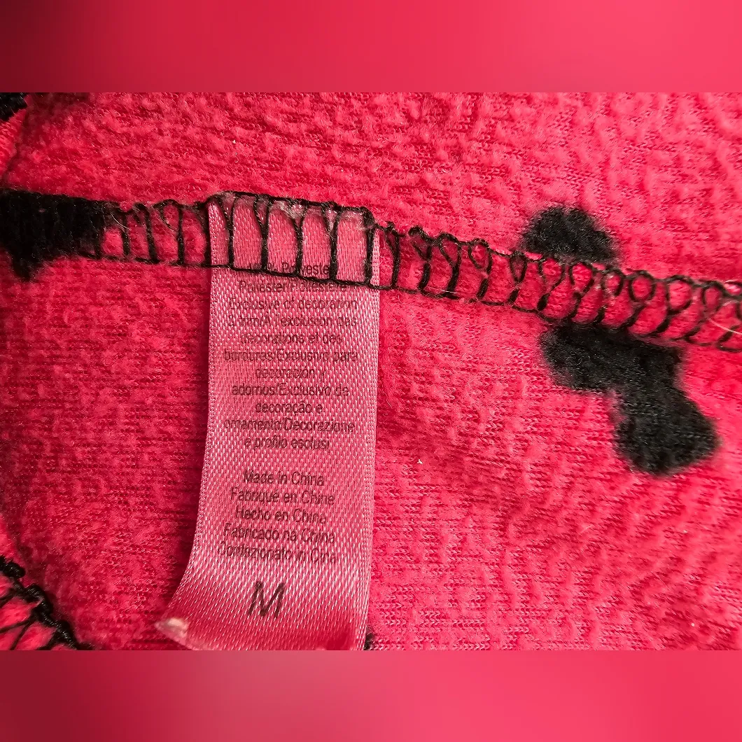 Betsey Johnson Intimates Pink Heart Fleece Pajama  Size Medium - Image 3