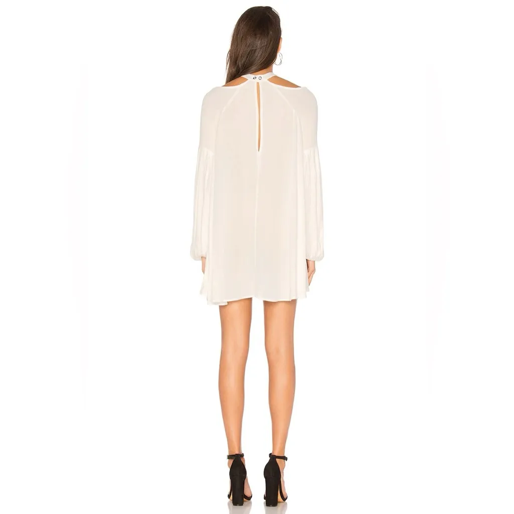 Free People Women's White Drift Away Cold Shoulder Mini Dress/Tunic | XS - Image 10