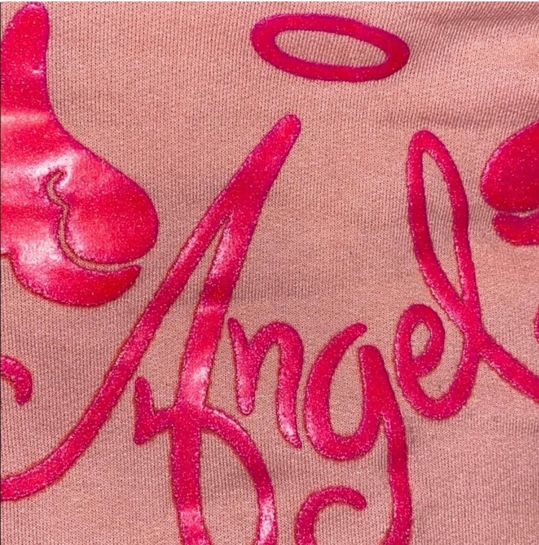 pink glitter angel xl sweatshirt - Image 2