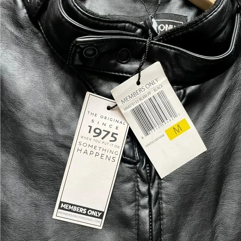 NWT  Faux Leather Iconic Racer Oversized Jacket - Image 7