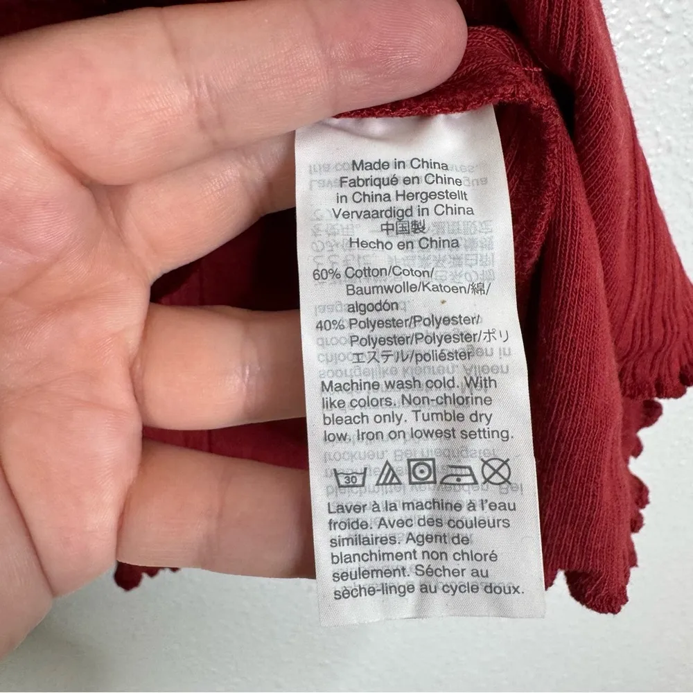 Madewell Slightly Cropped Dark Red Tank Top Size Small - Image 3