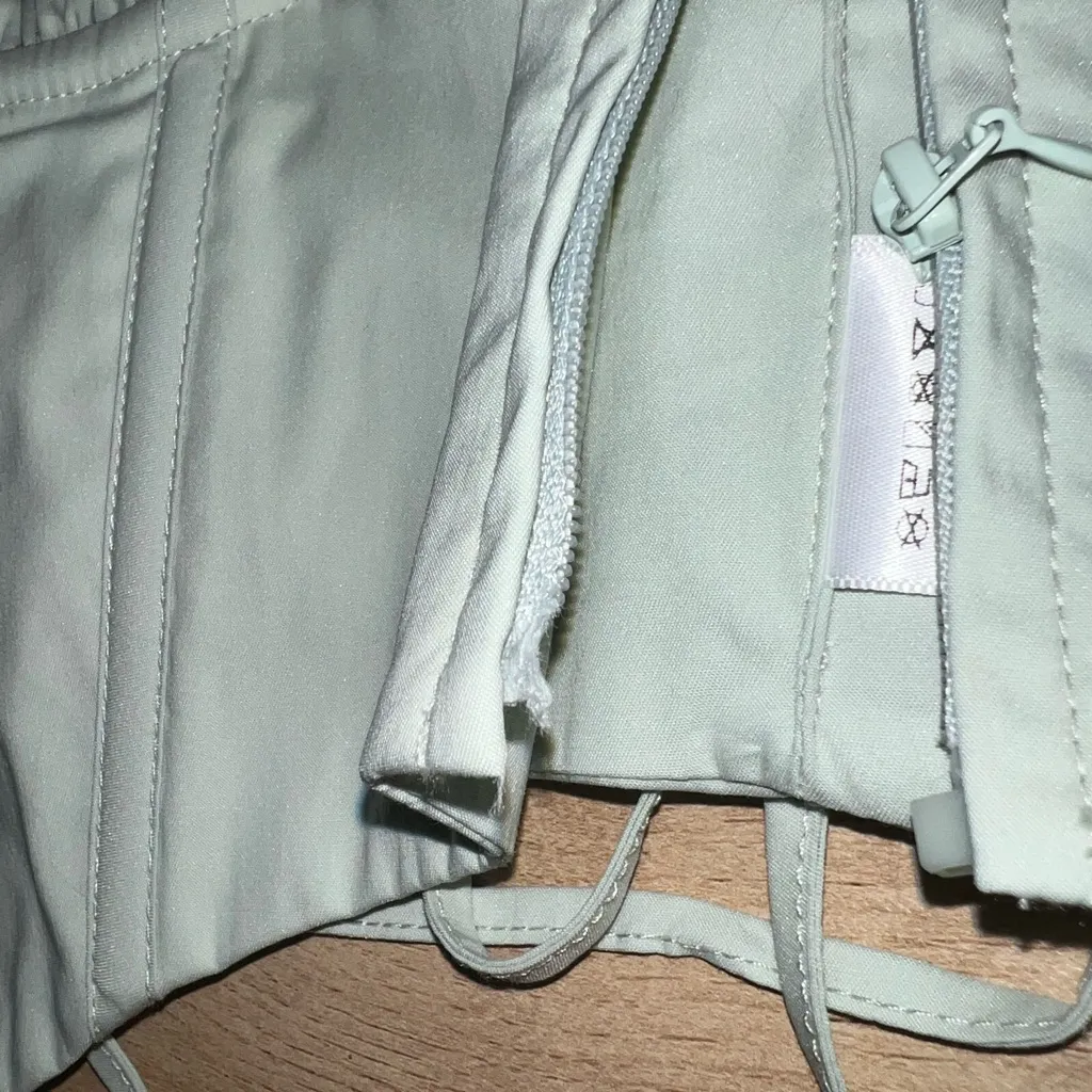 Babyboo BROKEN ZIPPER Sage light green Clara corset lace tie up crop tank top - Image 5