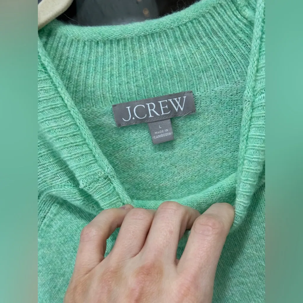 J. Crew wool Rollneck Sweater alpaca Supersoft Yarn mock BD613 Mint Green - Image 3