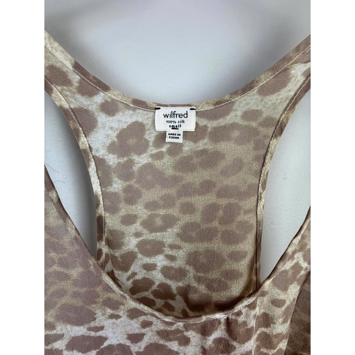 Wilfred by Aritzia 100% Silk Neutral Cheetah Tank - Size - Small - Image 4