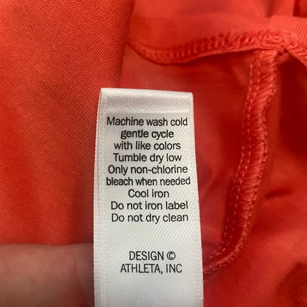 Athleta Orange Studio Crop Crewneck Short Sleeve Tee in Size Small Tall - Image 8