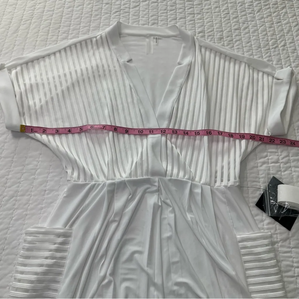 Norma Kamali Geralyn Short Sleeve Snow White Wide-Leg Jumpsuit Size S/36 - Image 7