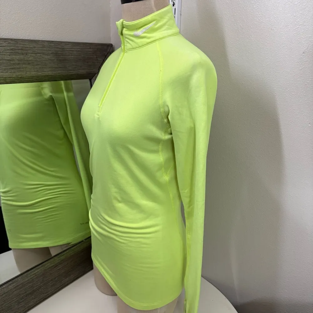 Nike Yellow Fitted 3/4 zip dri-fit compression Long Sleeve Tee - Image 6
