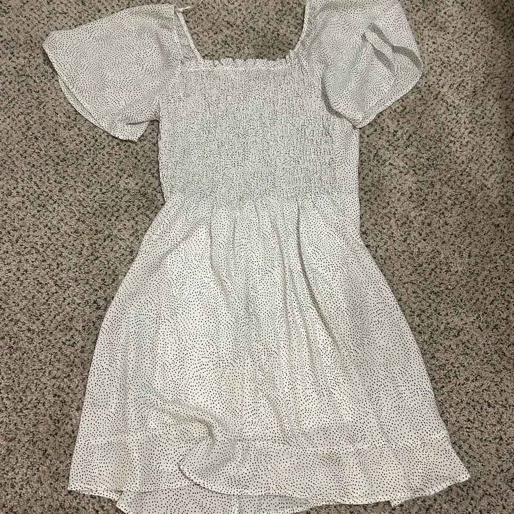 Sienna Sky White Mini Dress with Black Dots - Image 4