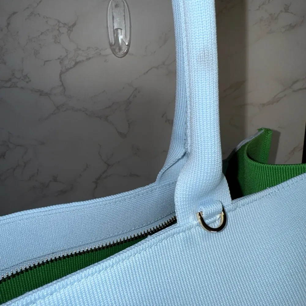 Kate Spade x Target Green/light Blue It's in the Bag Knit Tote; In Hand! - Image 9