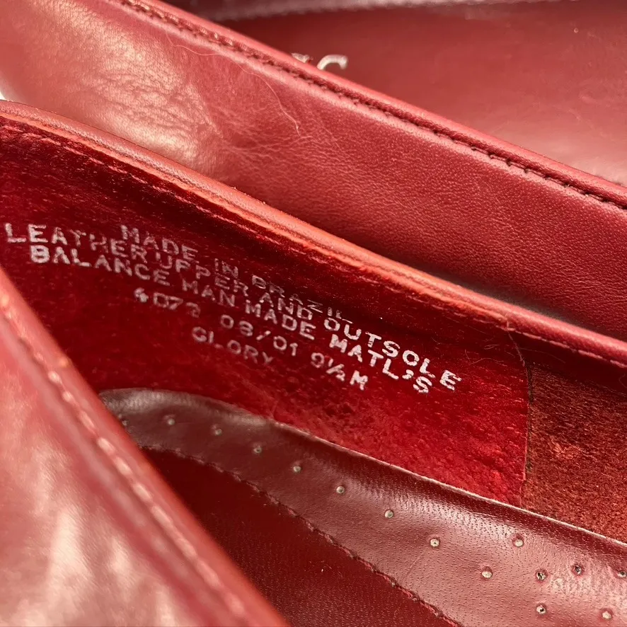 Bass‎ Womens Leather Loafers Size 9.5M Red Slip - Image 3
