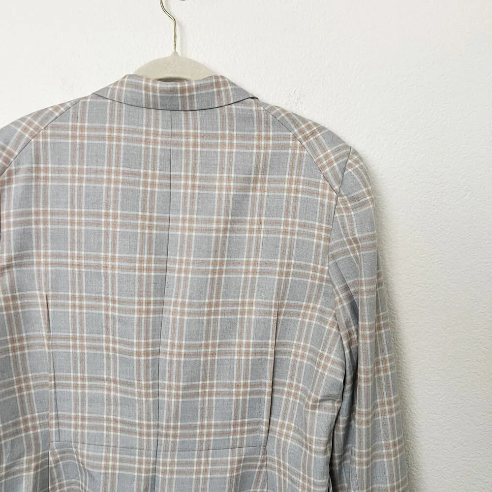 [1.State] Heather Grey Woodland Plaid One Button Blazer Jacket Work NWT Size 14 - Image 7