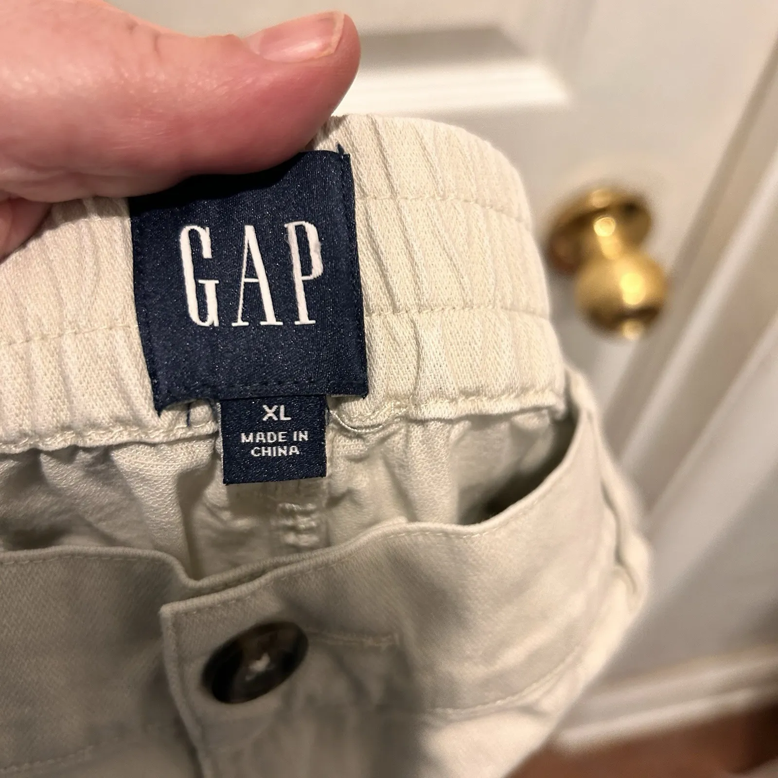 GAP Women's Cargo Jogger Pants Beige Cotton Lyocell Blend Sz XL Beach Athleisure - Image 7