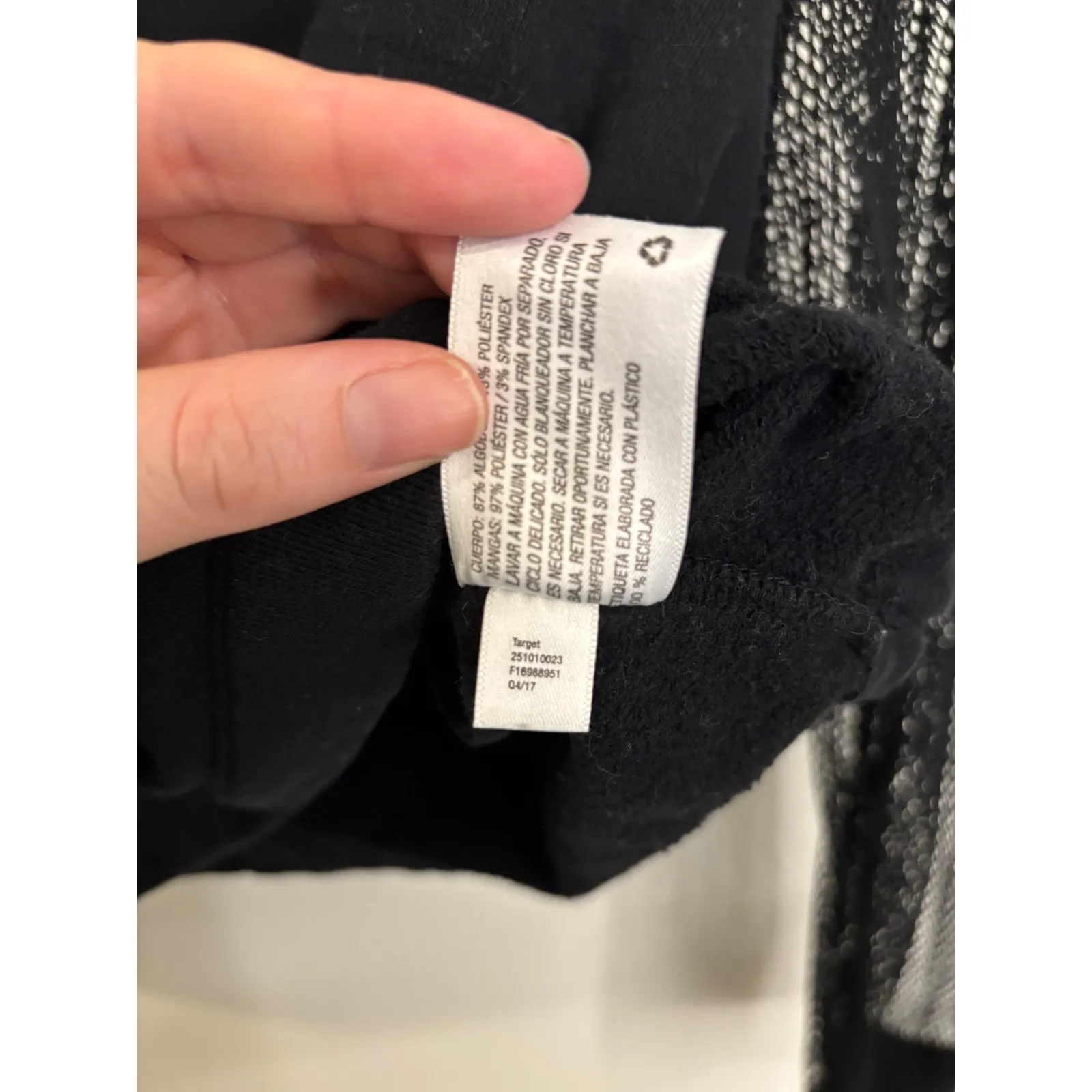 Hunter for Target Sweatshirt Womens Large Black Cropped Mesh Sleeve Pullover - Image 5