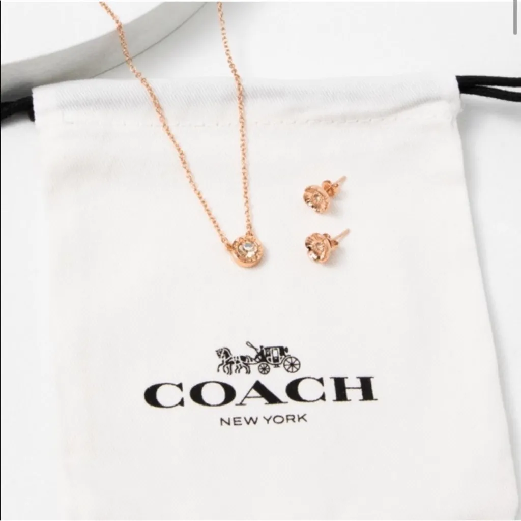 Coach Open Circle Necklace and Stud Earring Set - Image 9
