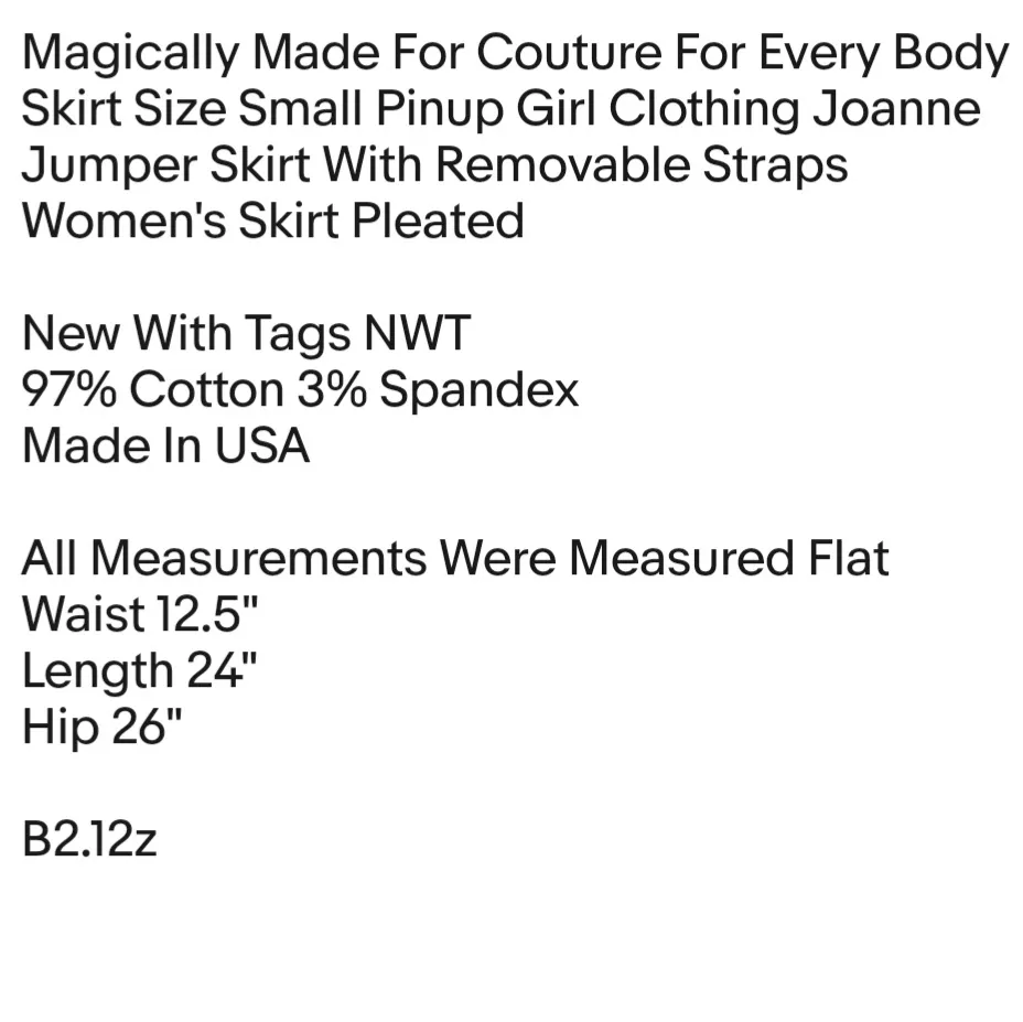 Magically Made For Couture For Every Body Skirt Size Small Pinup Girl Clothing Joanne Jumper Skirt  - Image 5