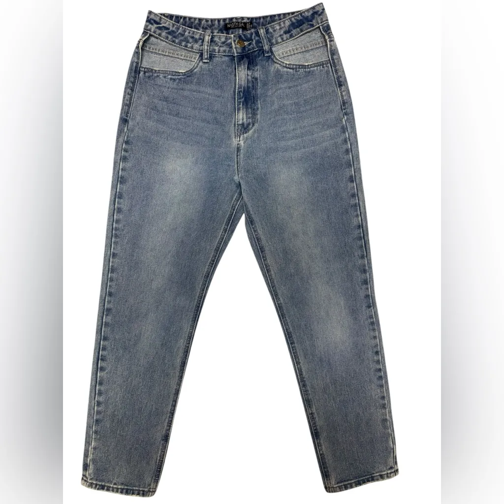 Nasty Gal “Cut-Out of This World” High-Waisted Mom Jeans - Image 5