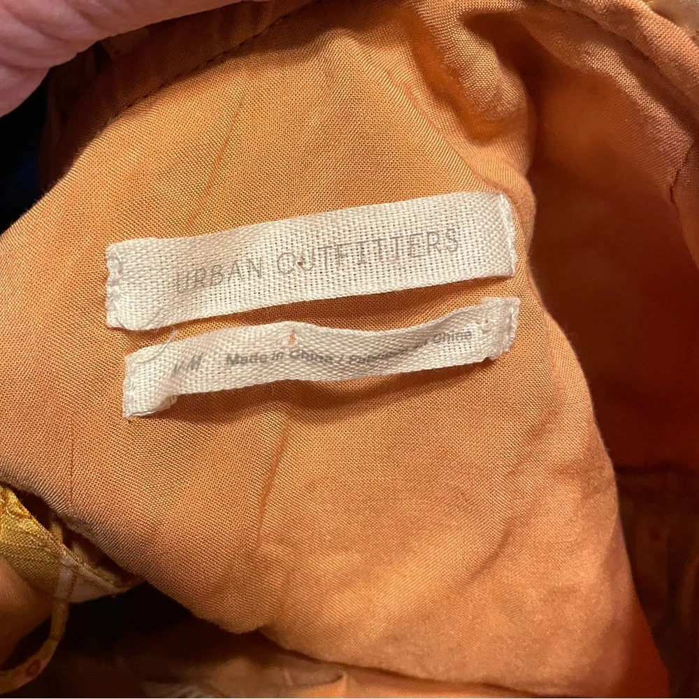 Urban Outfitters Floral Striped Cropped Shirt Size Medium Tie Back Coquette - Image 5