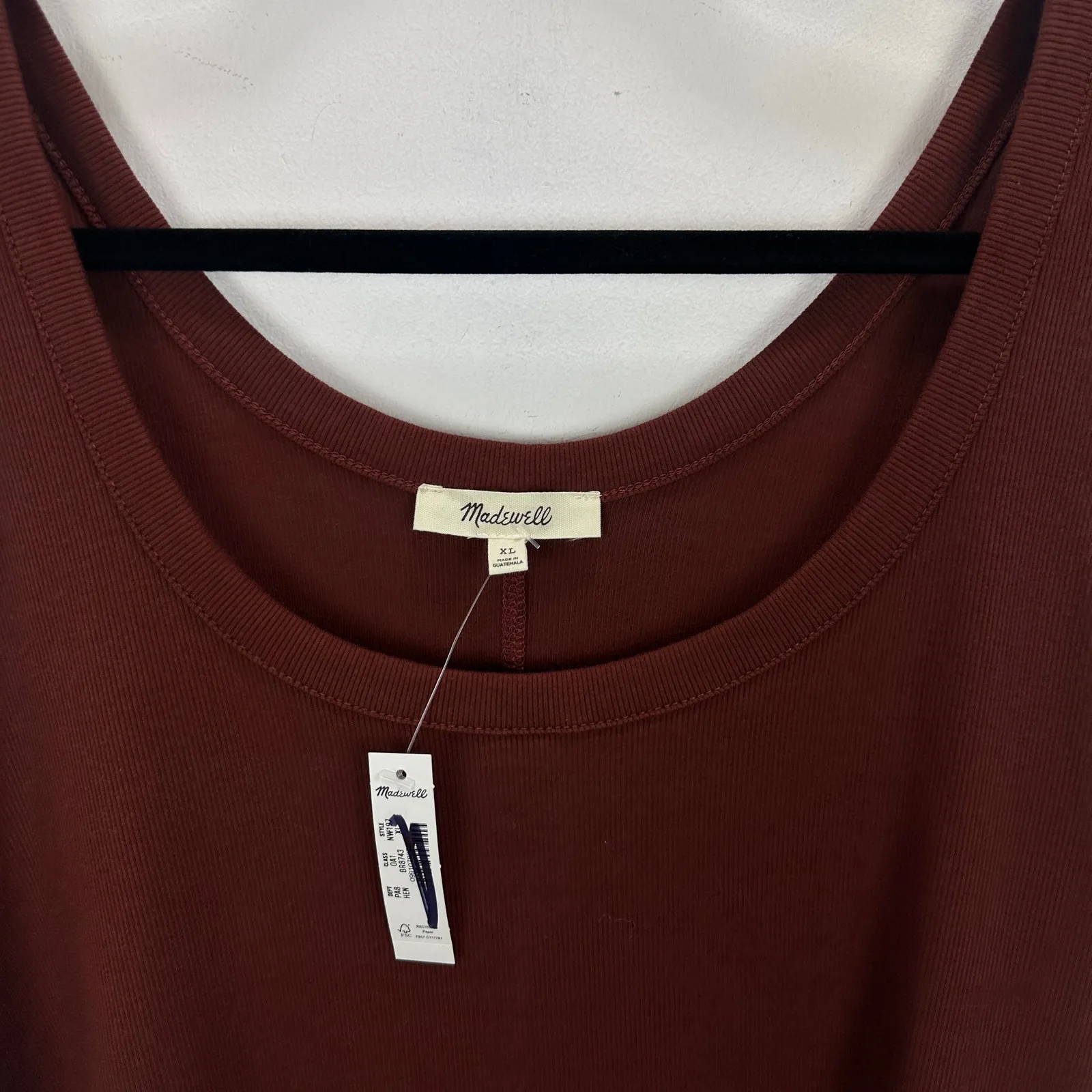 Madewell Regenerative Cotton Ribbed Scoopneck Tank Roasted Chicory XL NWT - Image 7