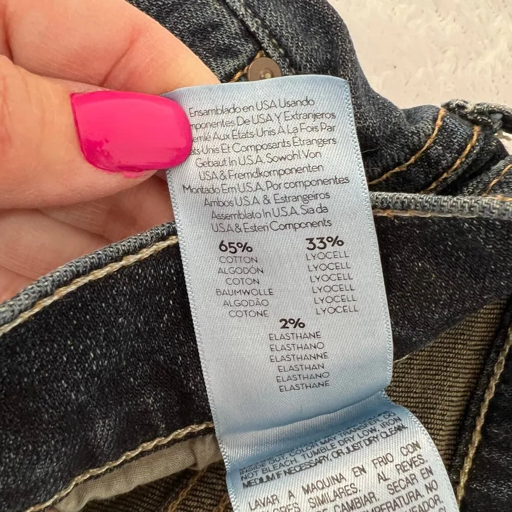 Mother The Pixie Dropout Button Fly Denim Jeans Distressed Size 24 Edgy Grunge Blue - Image 10