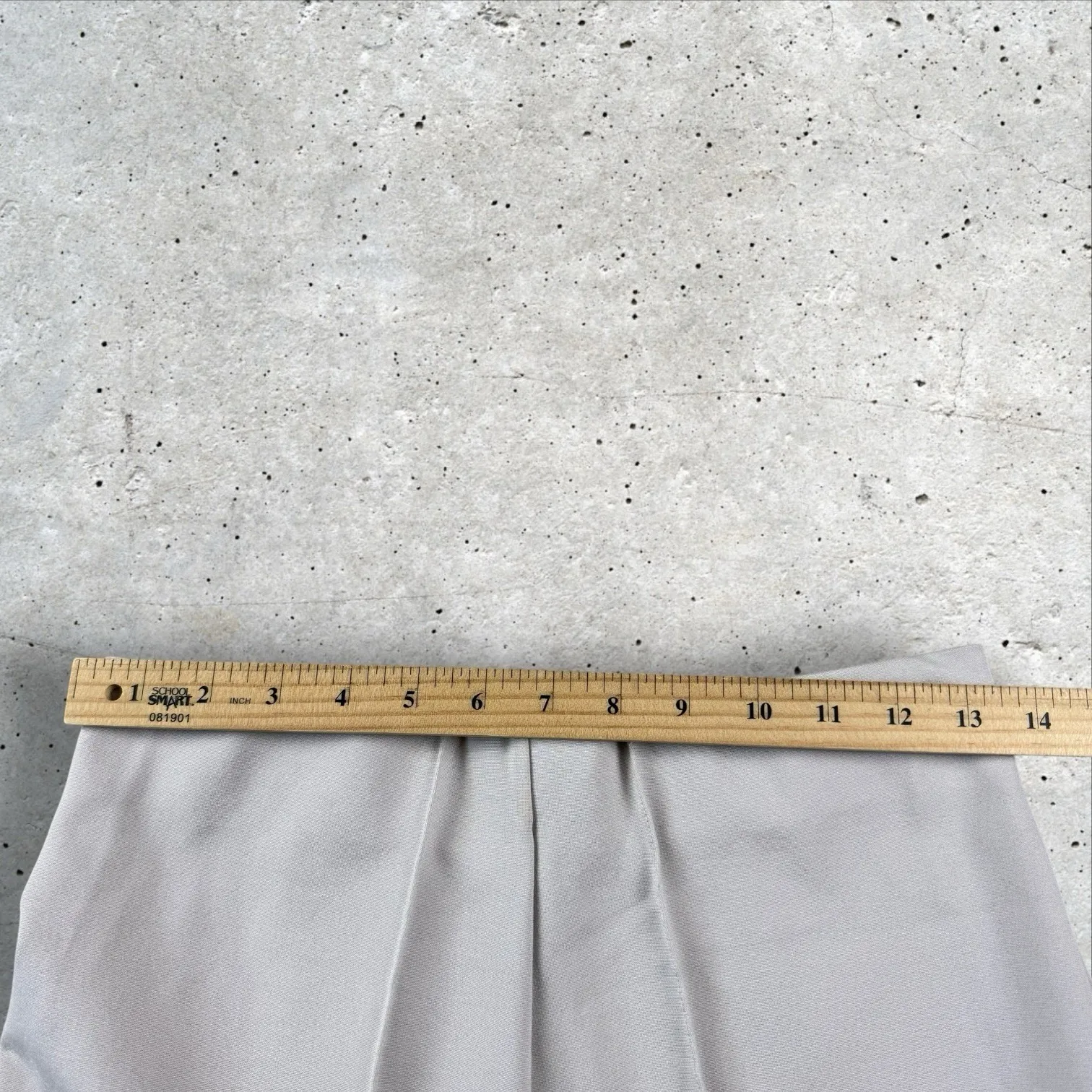 OZAI N KU‎ Front Slit High Waist Elastic Waist Wide Leg Asymmetric Pants Size S Tan - Image 6