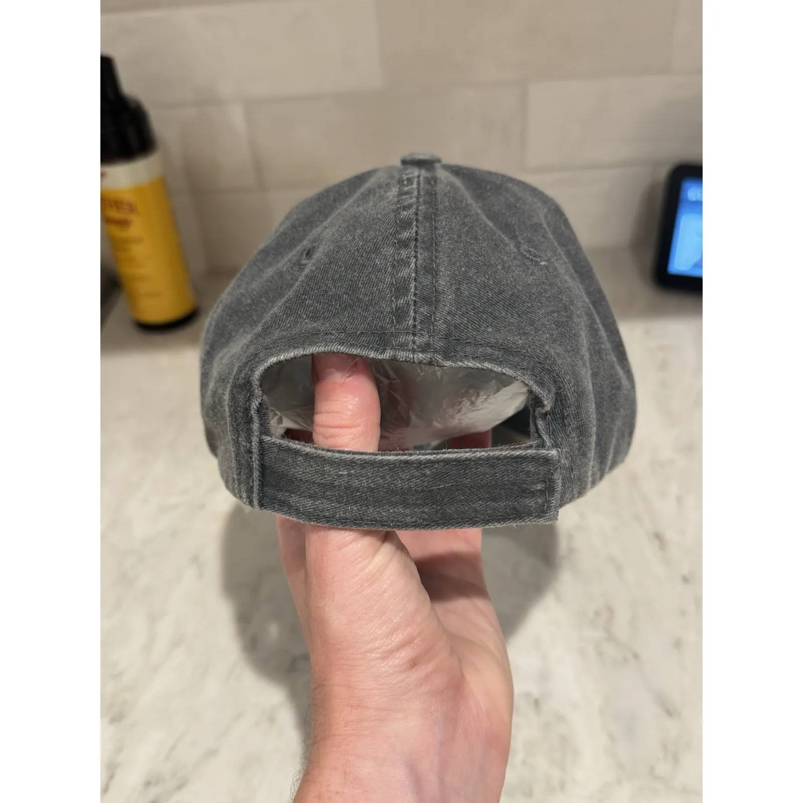 Nash Nashville Strapback Hat Gray OSFA Adjustable Embroidered 6 Panel Anvil - Image 5