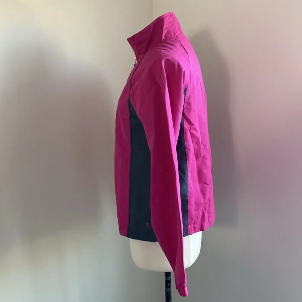 DANSKIN Full Zip Jacket Womens Sz Medium Pink Grey Lightweight Windbreaker - Image 4