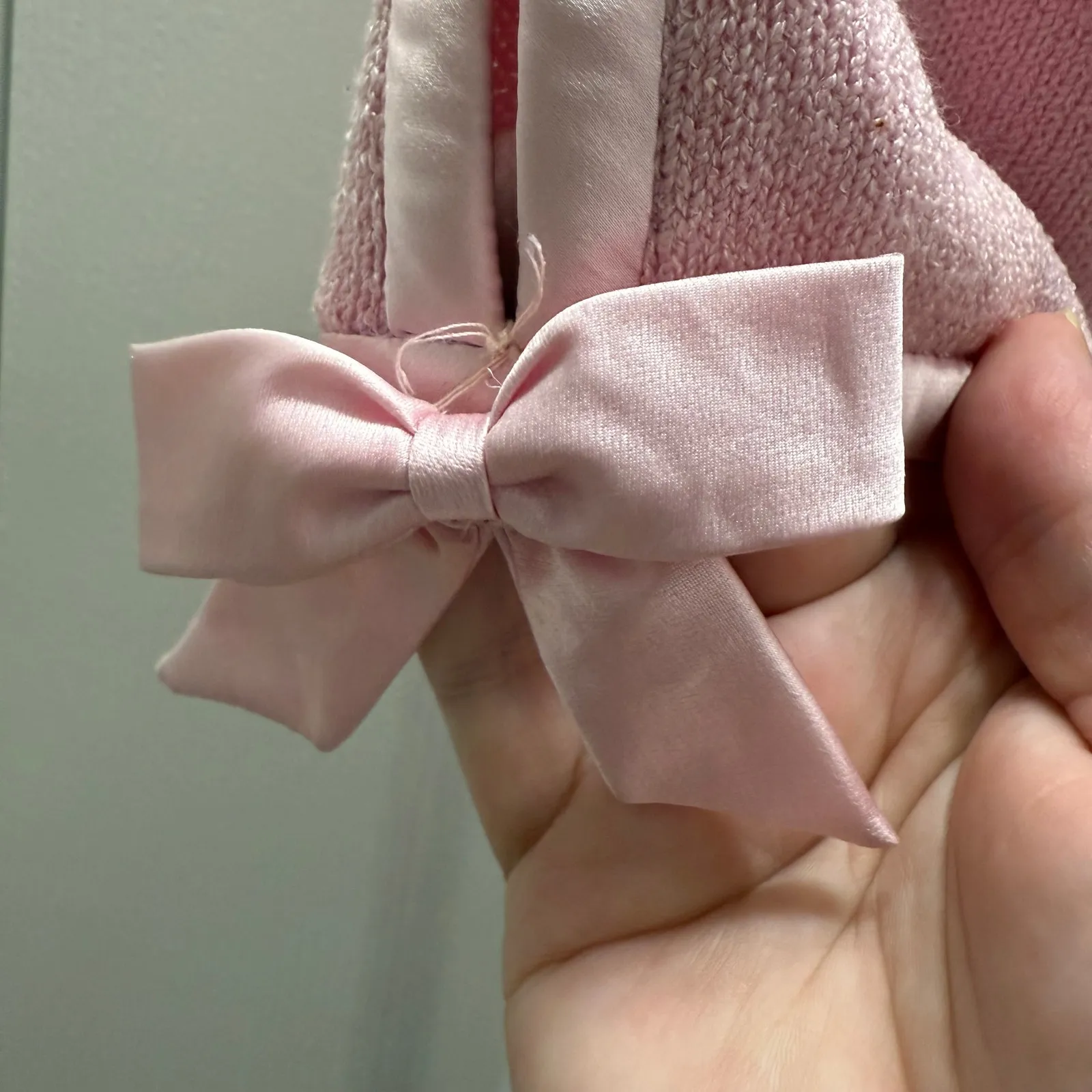 St. John Women's Dress Pink Bow Sleeves Knit Ballerina Vintage Santana‎ - Image 12