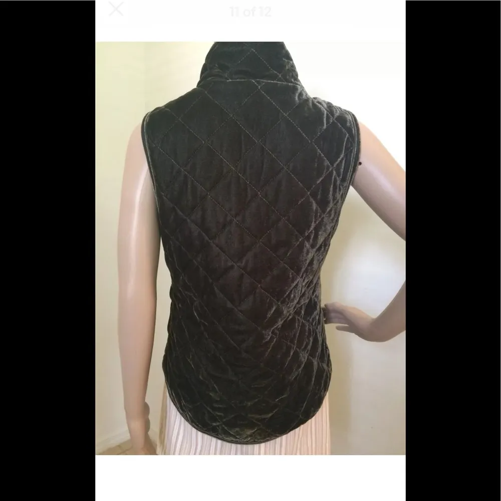 Womens BEFORE YOU Collection Zipped Padded Vest Size Small Dark Olive Pea Green - Image 5