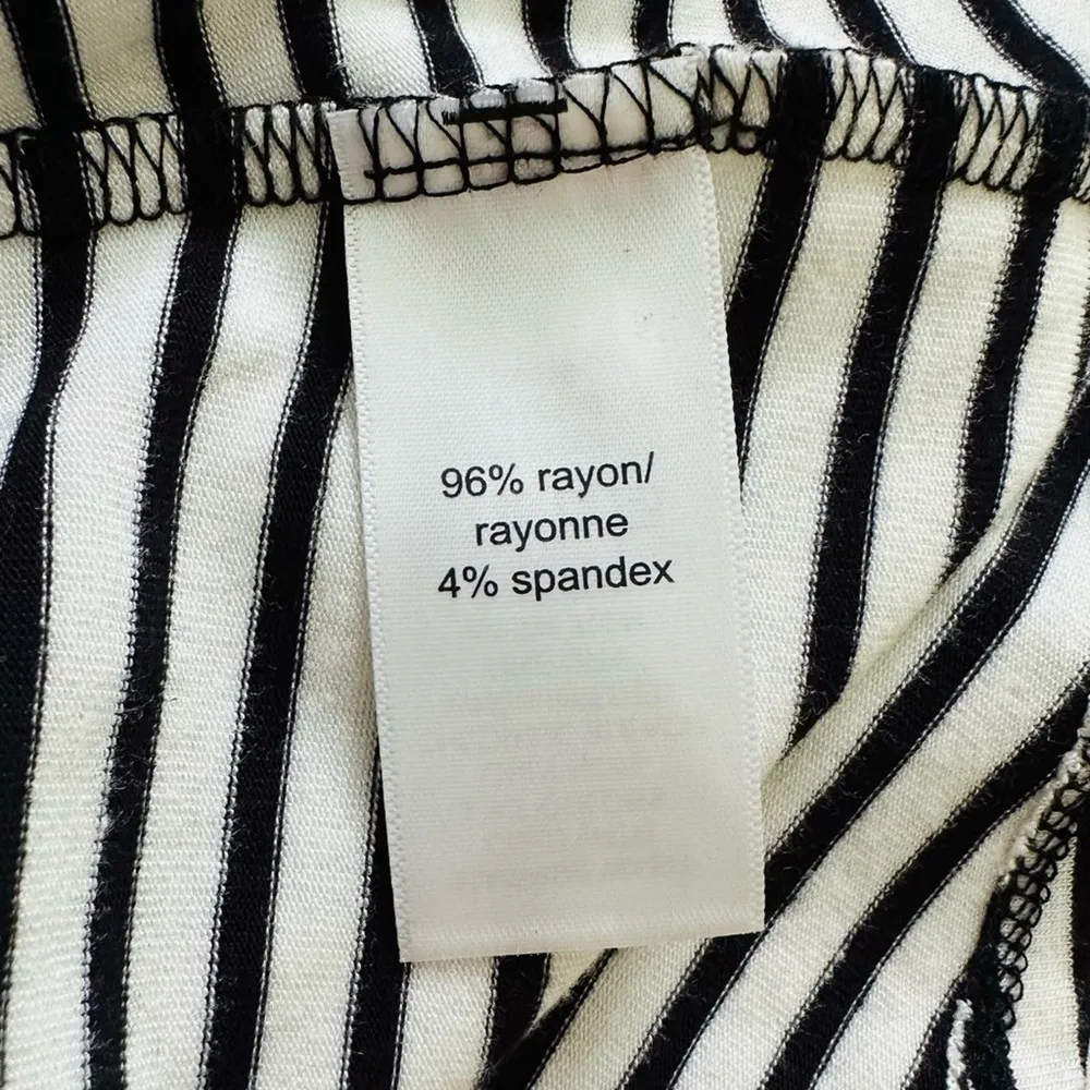 Maurices Dress Black White Striped Long Sleeves Soft Summer Casual A-Line Medium - Image 9