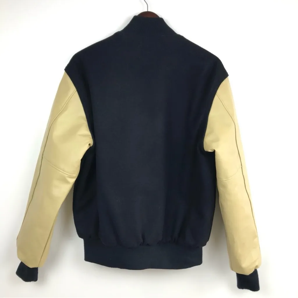 Holloway Unisex Letterman Virgin Wool Varsity Jacket Size S Vinyl Sleeves - Image 6