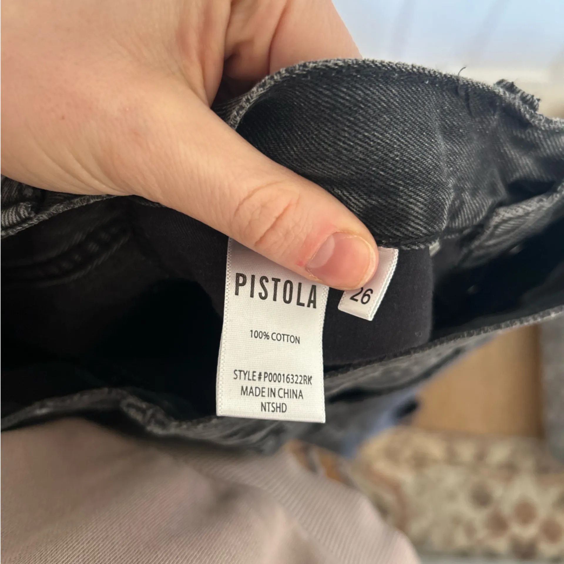 Pistola Cassie High Rise Charcoal Distressed Straight Leg Jeans size 26 - Image 11