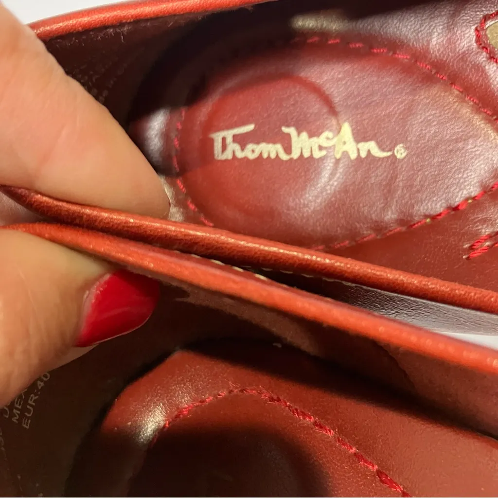 Thom McAn dark red leather loafers studded women’s size 8 western‎ style casual - Image 3