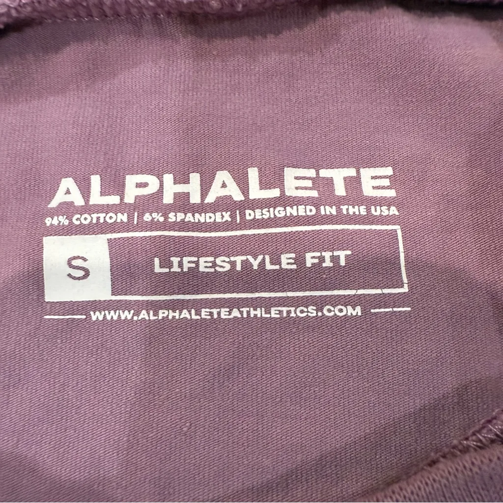 Alphalete Oversized LongSleeve Athletic CropTop Womens Small LifestyleFit Purple - Image 4