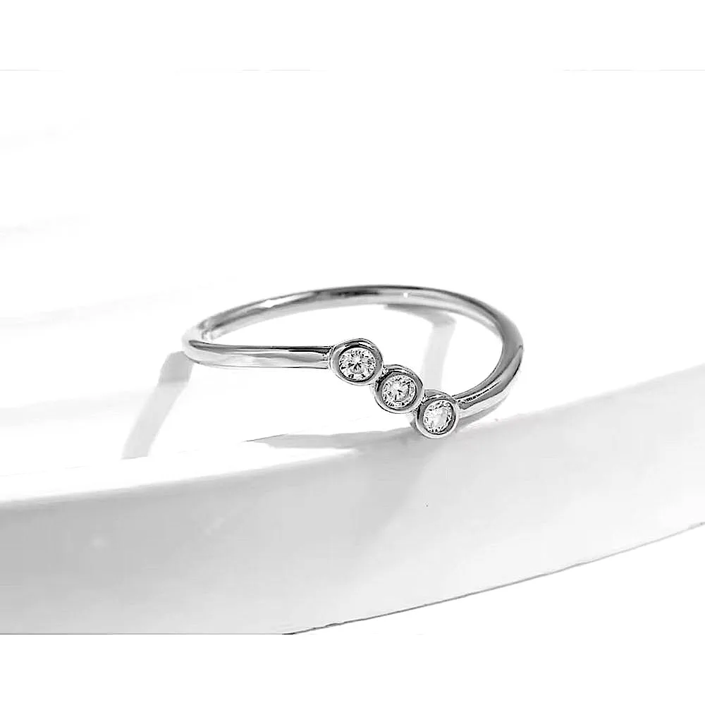 Sparkling Moissanite‎ Diamond Ring | 14k White Gold Plated Sterling Silver - Image 5