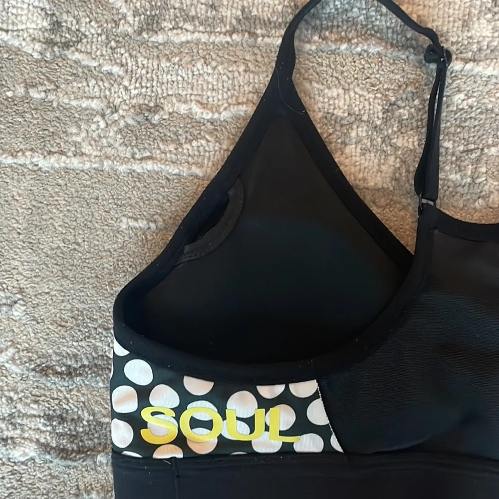 Nike Dri-Fit SoulCycle Black White Polkadot Sports Bra - Image 5