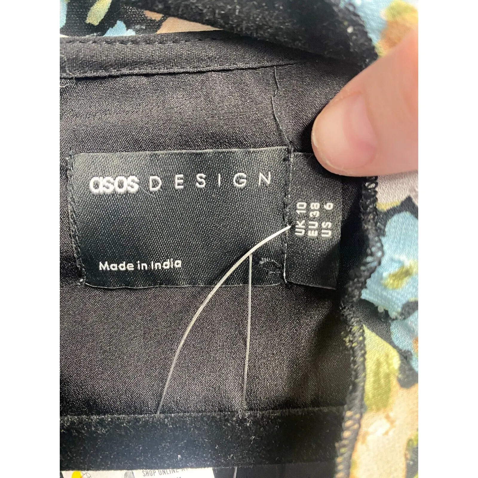 ASOS DESIGN Curve Mini Dress Women's 6 Multicolor Floral Tie Front Hipster B55 - Image 3