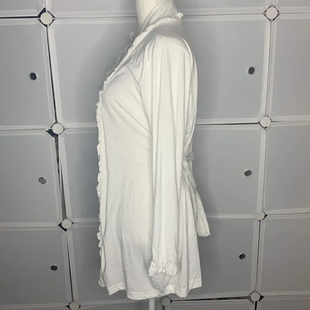 Rampage  Bridal White Ruffled Belted Bride Robe Size Small - Image 8