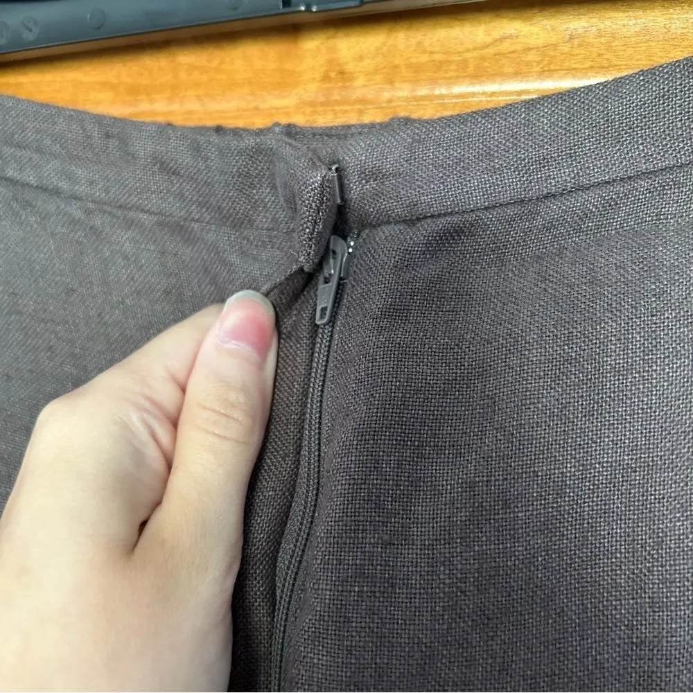 Eileen Fisher Brown Wide Leg Full Length Pants Size Large Lagenlook Lightweight - Image 8