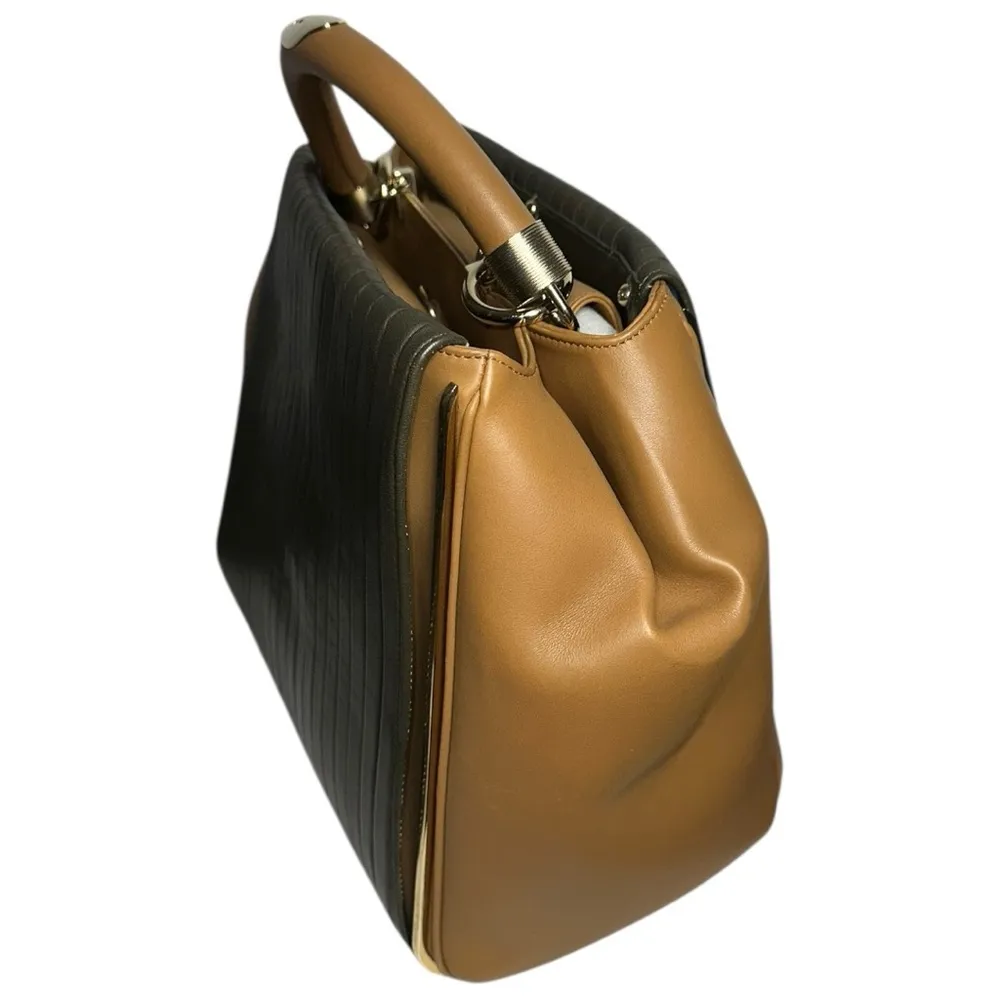 Eponymous Brown Tan Leather Detachable Shoulder Strap Kathryn Panel Handle Bag - Image 4