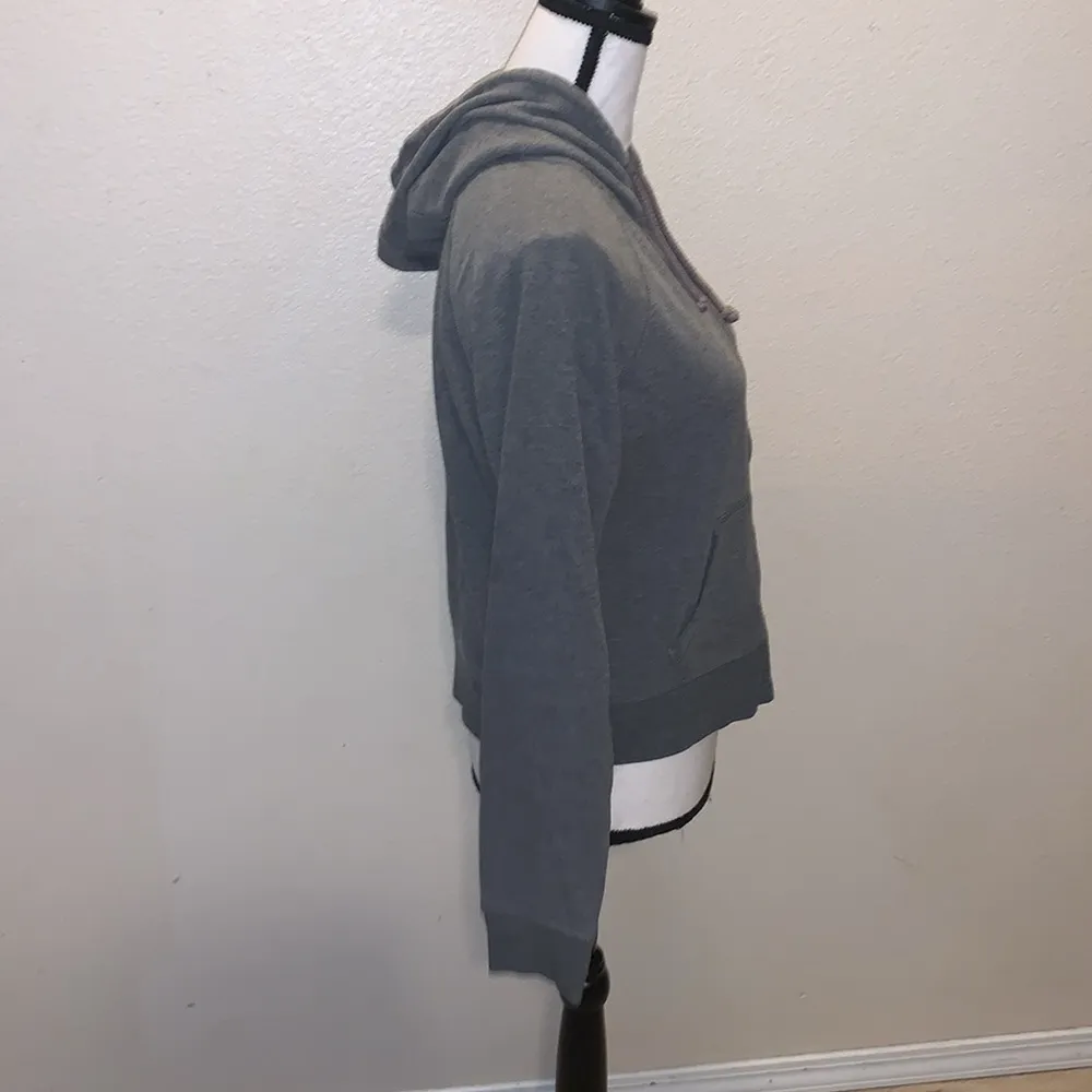 Reebok  grey sleeve logo hoodie full zip up athletic sweatshirt - Image 8