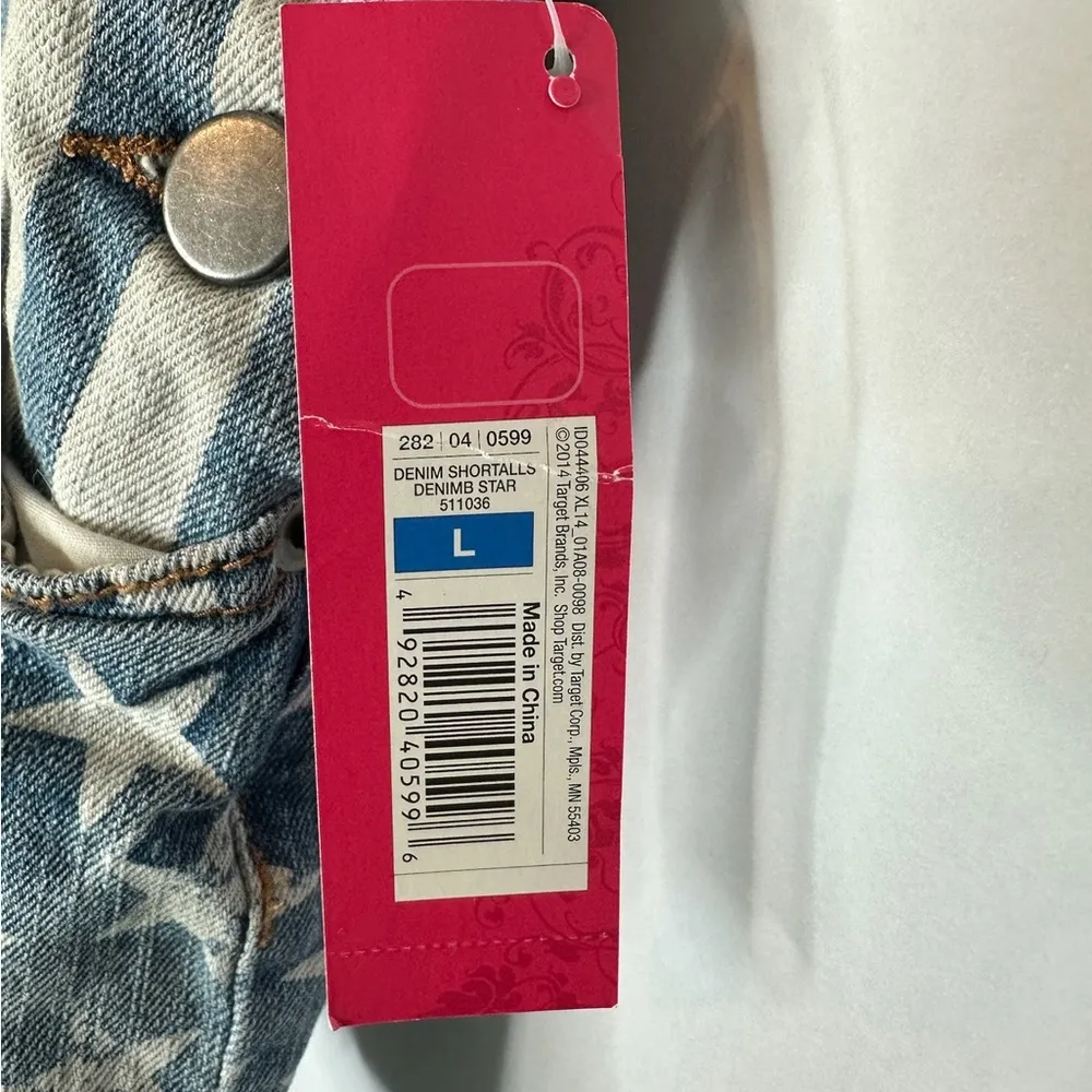 NWT Xhilaration Stars & Stripes Denim Shortalls Fourth of July Vibe Size Large - Image 6