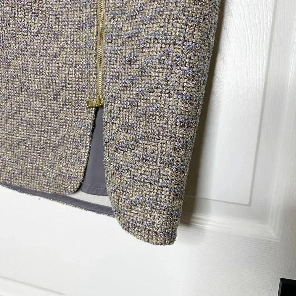 J. CREW Sparkle Tweed Pencil Skirt Size 8 Petite Blogger Fave Preppy‎ - Image 4